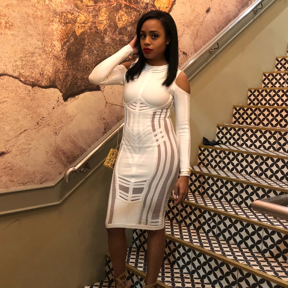 House of CB white cut out Midi Dress